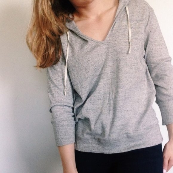 J. Crew Factory Sweaters - J.Crew V-Neck Pullover Hoodie XS